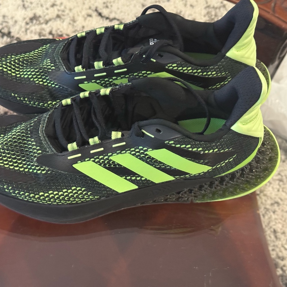 Adidas Black and Neon Green Running Shoes
